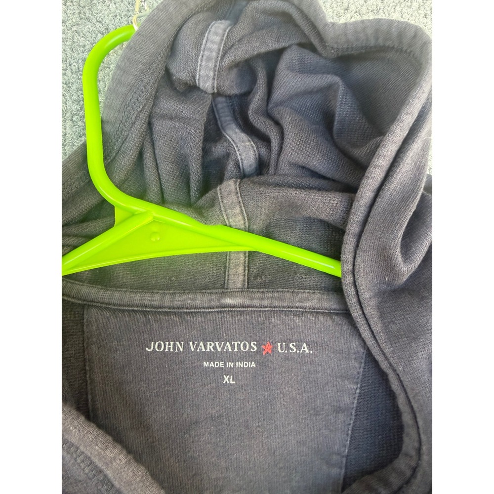 John Varvatos Men's faded black hoodie size XL full zip - Picture 4 of 5
